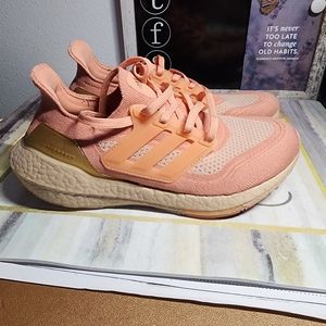 Adidas Ultraboost 21 FY3953 Athletic Running Boost Shoes Women's sz 7.5  Blush